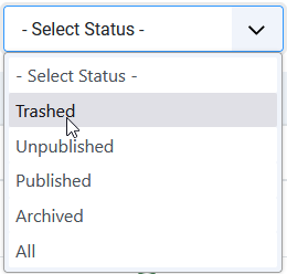 V4 select status trashed